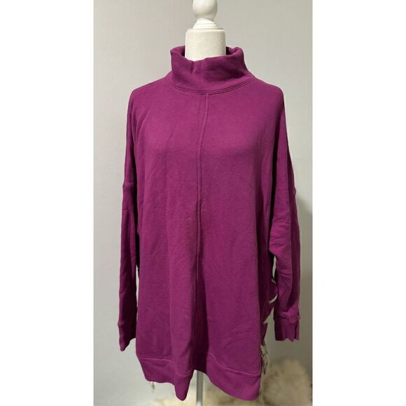 Free people slouchy pink purple oversized sweater M - Picture 1 of 4